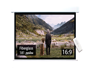 Экран S'OK SCPSM-400x225FG Pro 181''  настенно-потолочный, моторизованный, Fiberglass, белый