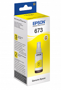 Чернила оригинальные C13T67344A (673 Y) для Epson, желтый, 5400 к., 70 мл.